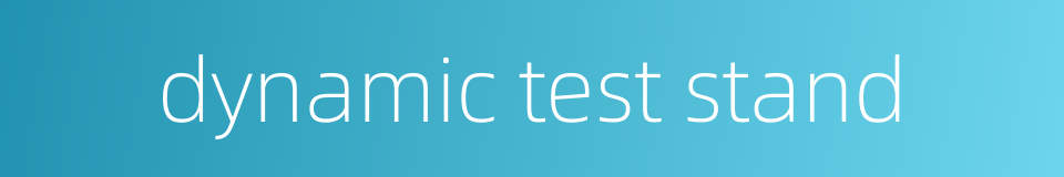 dynamic test stand的同义词