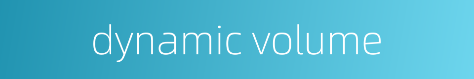 dynamic volume的同义词