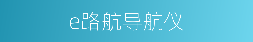 e路航导航仪的同义词