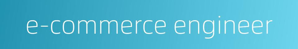 e-commerce engineer的同义词