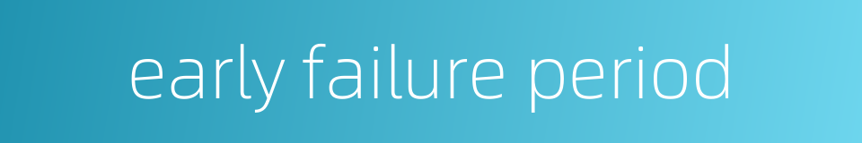 early failure period的同义词