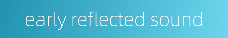 early reflected sound的同义词