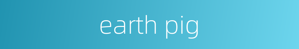 earth pig的同义词