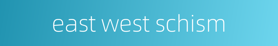 east west schism的同义词