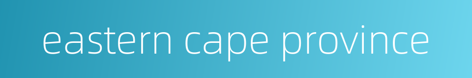 eastern cape province的同义词