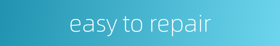 easy to repair的同义词