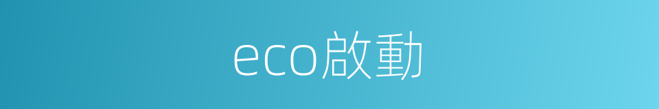 eco啟動的同義詞