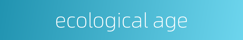 ecological age的同义词