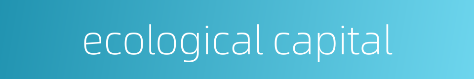ecological capital的同义词