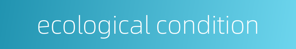 ecological condition的同义词