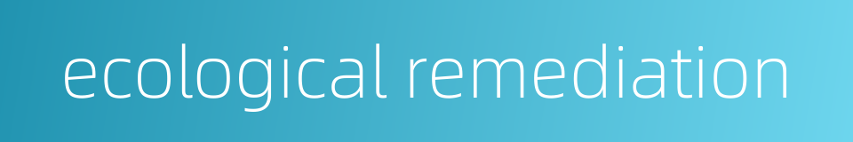 ecological remediation的同义词