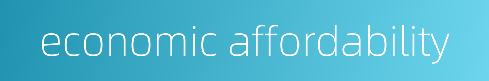 economic affordability的同义词