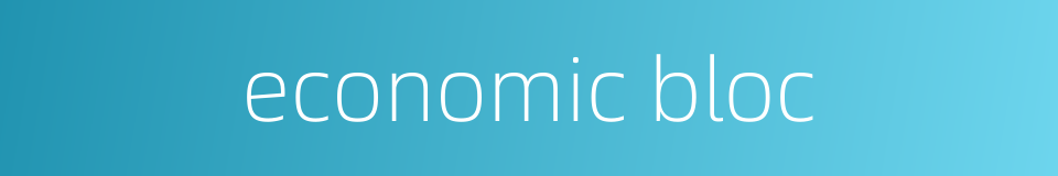 economic bloc的同义词