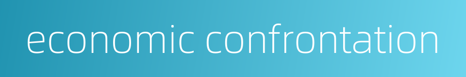 economic confrontation的同义词