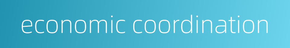 economic coordination的同义词
