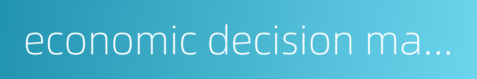 economic decision making的同义词