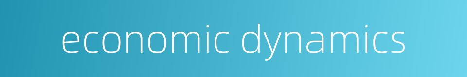 economic dynamics的同义词