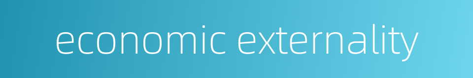 economic externality的同义词