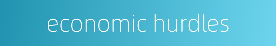 economic hurdles的同义词