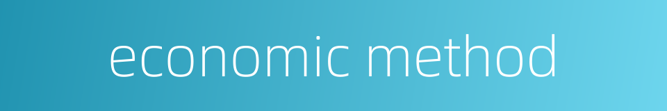 economic method的同义词