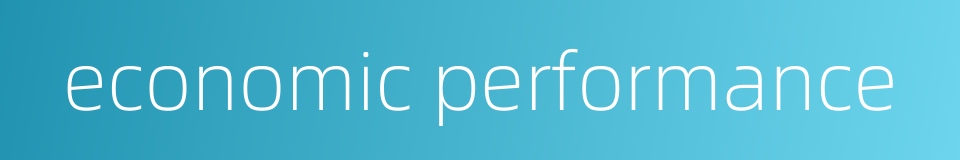 economic performance的同义词