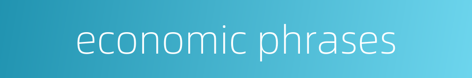 economic phrases的同义词