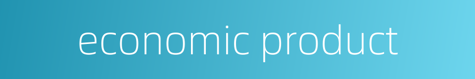 economic product的同义词
