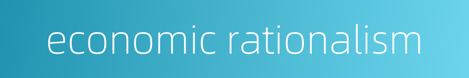 economic rationalism的同义词