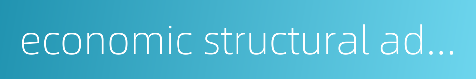 economic structural adjustment的同义词