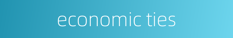 economic ties的同义词