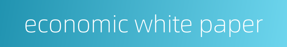 economic white paper的同义词