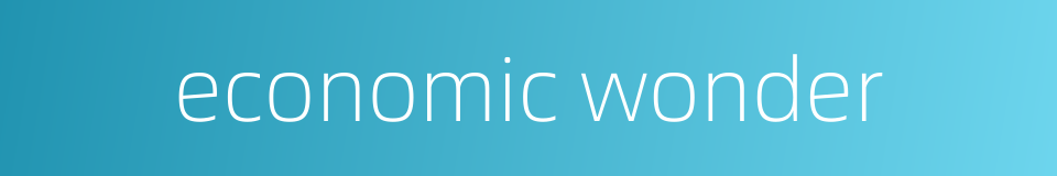 economic wonder的同义词