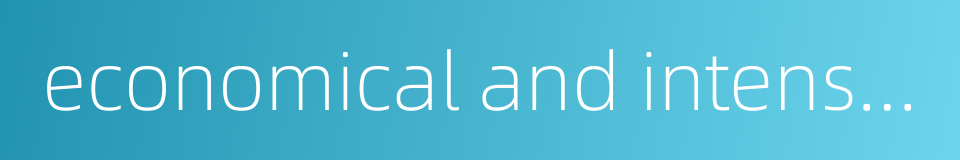 economical and intensive的同义词