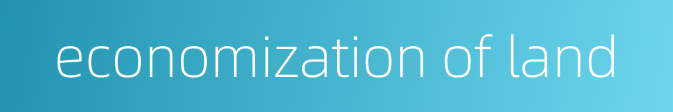 economization of land的同义词