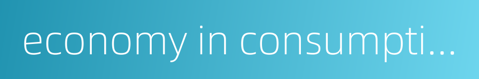 economy in consumption的同义词