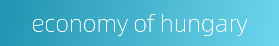 economy of hungary的同义词