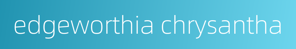 edgeworthia chrysantha的同义词