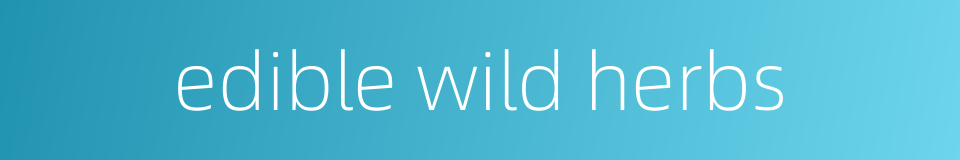 edible wild herbs的同义词