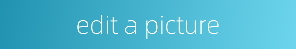edit a picture的同义词