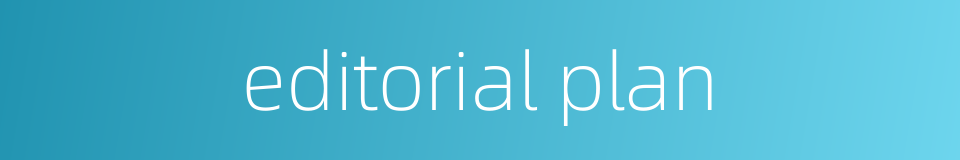 editorial plan的同义词