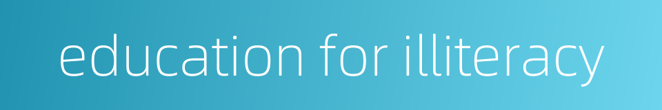 education for illiteracy的同义词