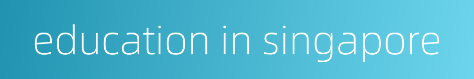 education in singapore的同义词