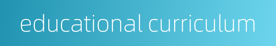 educational curriculum的同义词