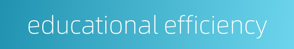 educational efficiency的同义词