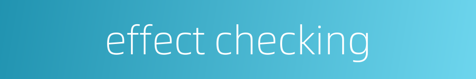 effect checking的同义词