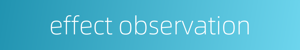 effect observation的同义词
