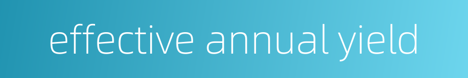 effective annual yield的同义词