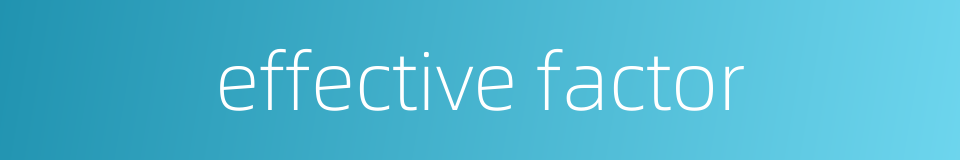 effective factor的同义词