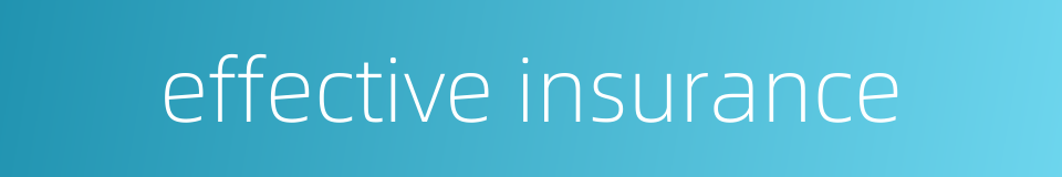 effective insurance的同义词