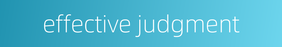 effective judgment的同义词